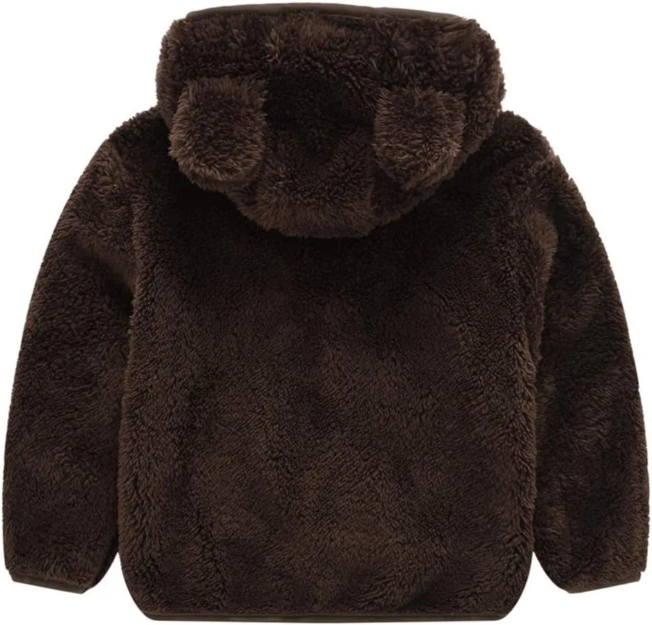Toddler Kids Winter Warm Jacket Down Puffer Coat Thick Hooded Outwear Children's Coral Velvet Coat