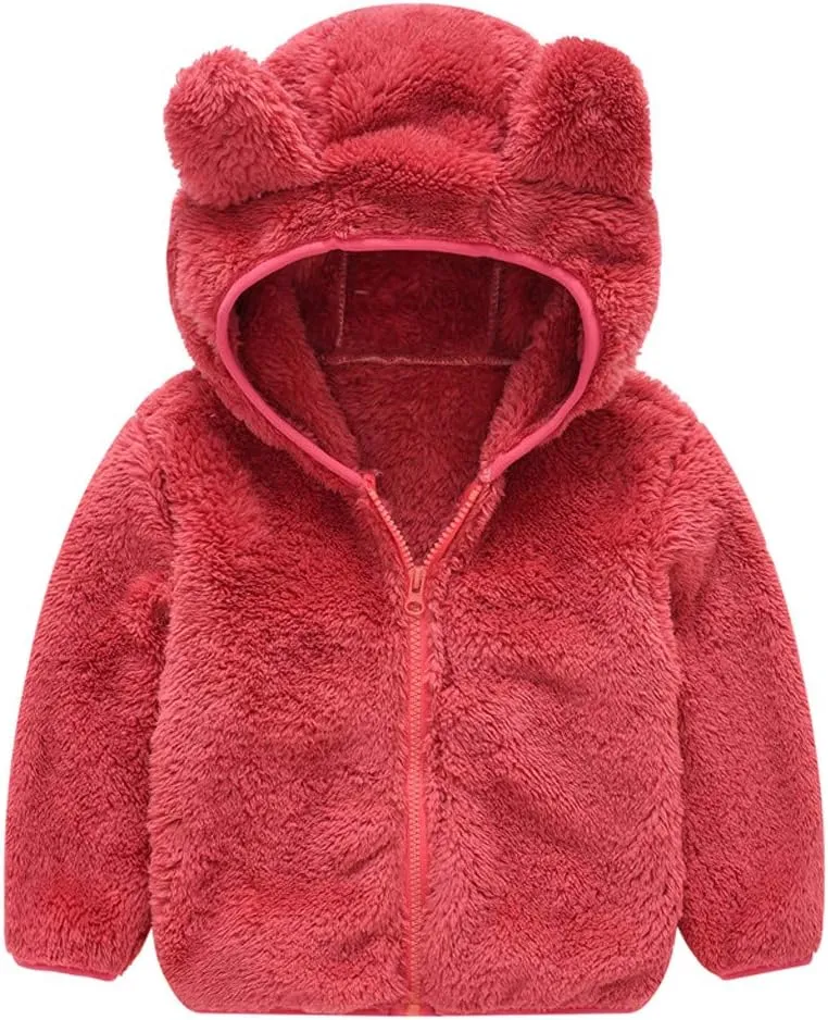 Toddler Kids Winter Warm Jacket Down Puffer Coat Thick Hooded Outwear Children's Coral Velvet Coat