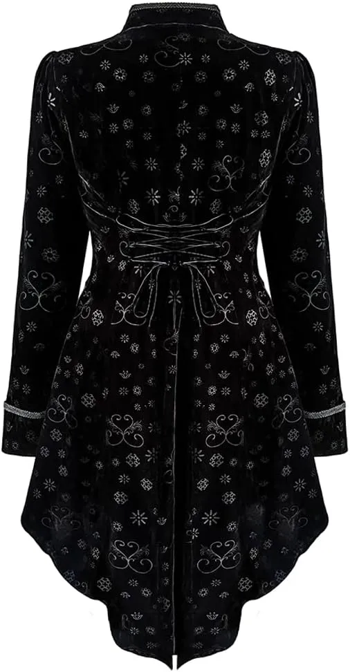 TZMAPU Medieval Retro Gothic Velvet Women's Coat, Formal Casual Work, Costume