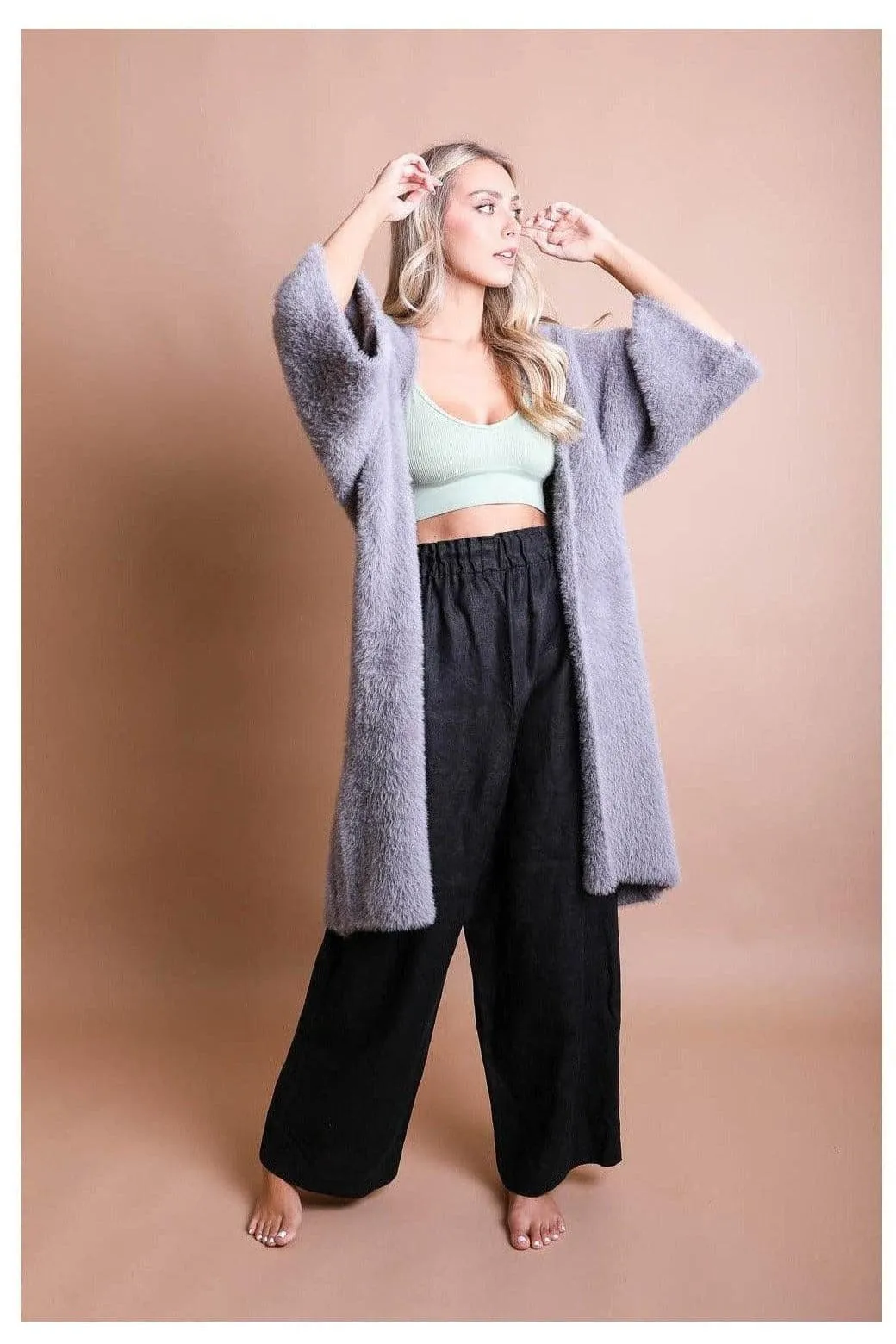 Ultra-Soft Luxe Mohair Knit Cardigan