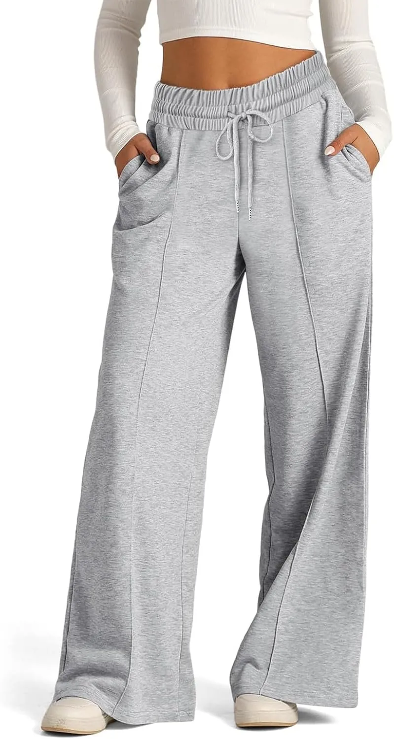 Wide Leg Sweatpants Women Baggy Oversized Straight Leg Sweatpants Lightweight Summer Casual Lounge Pants with Pockets