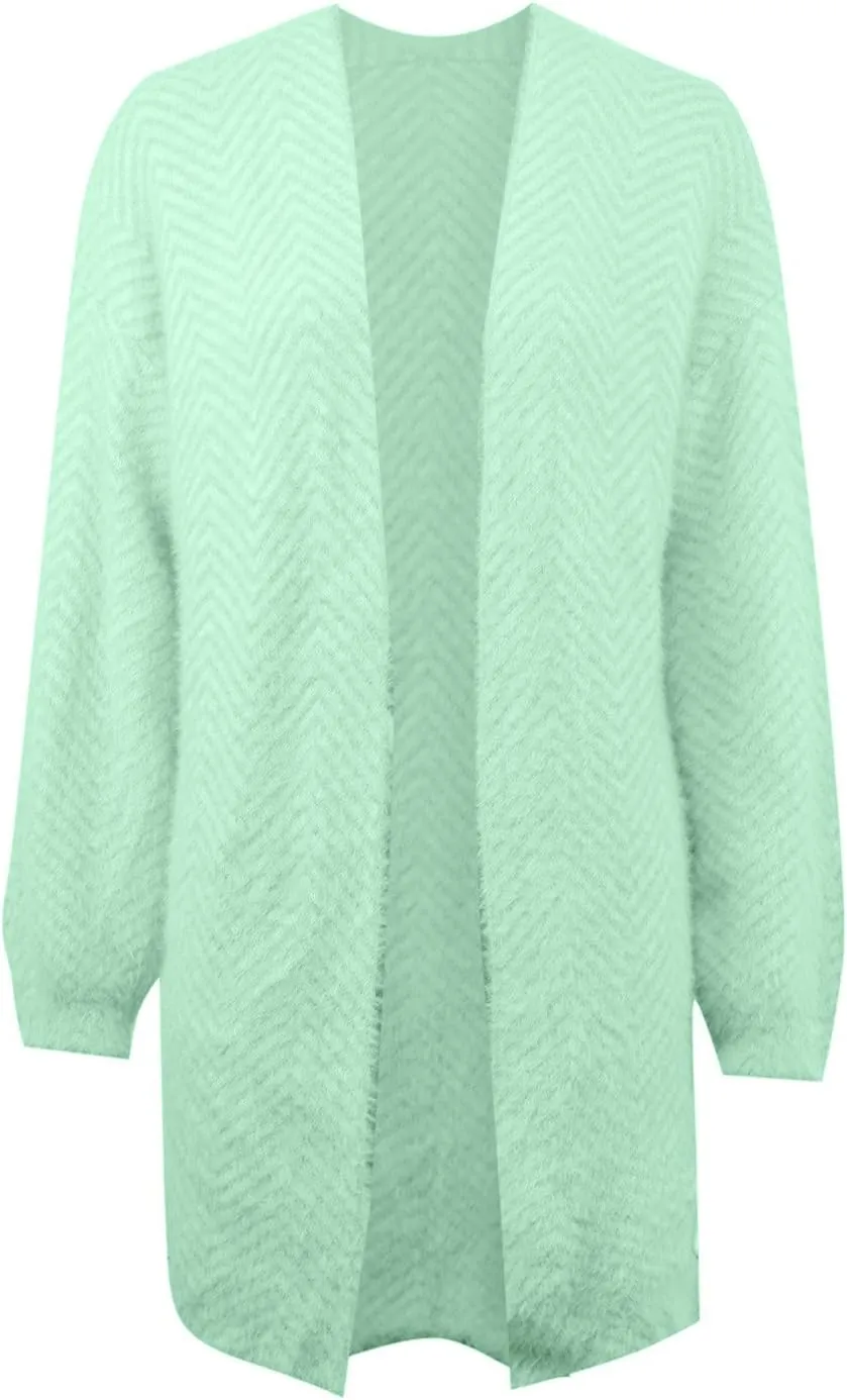 Women's Long Sleeve Soft Chunky Knit Cardigan Sweater Fashion Slouchy Long Loose Open Front Cardigans Outwear Coat