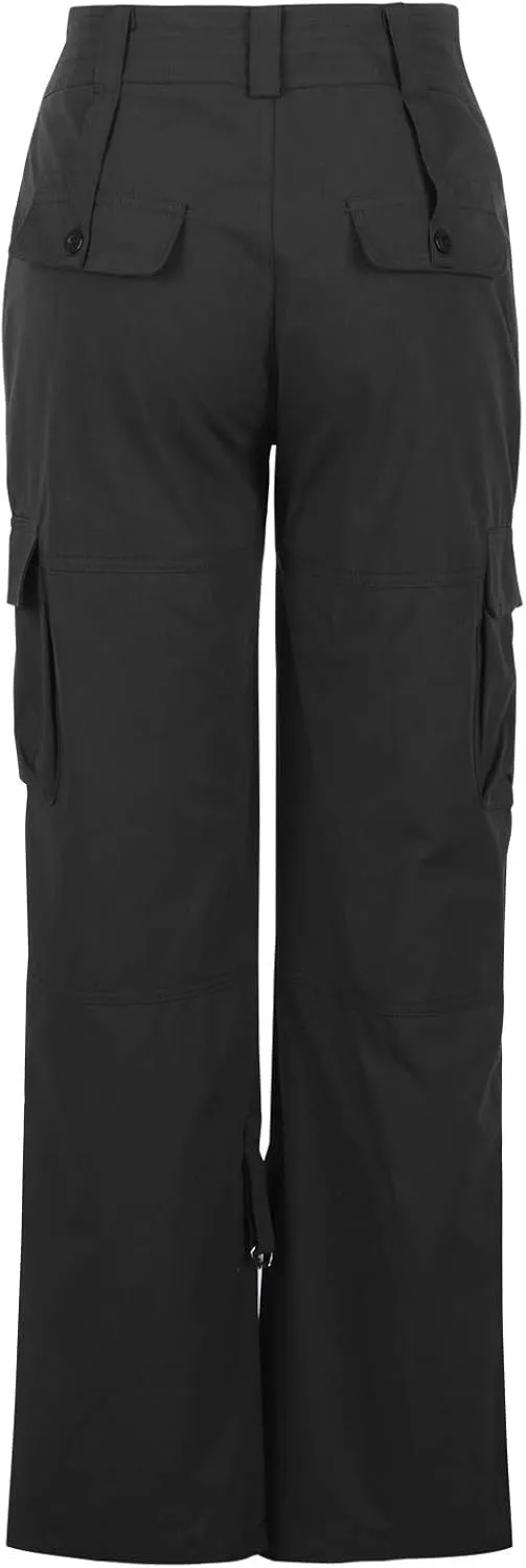 Women's Stretchy Tactical Cargo Pants High Waisted Casual Joggers Plus Size Skinny Trousers Cargo Pants with 6 Pockets