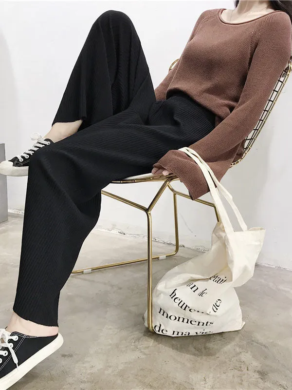 xakxx Urban Loose Wide Leg Solid Color Pants