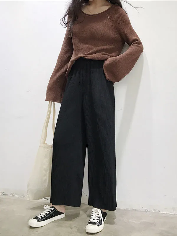 xakxx Urban Loose Wide Leg Solid Color Pants