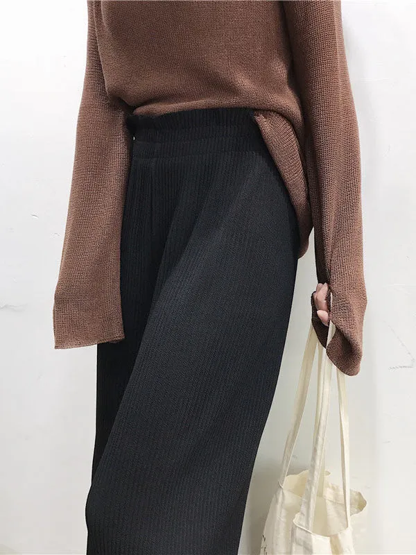 xakxx Urban Loose Wide Leg Solid Color Pants
