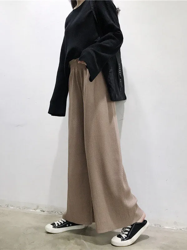 xakxx Urban Loose Wide Leg Solid Color Pants