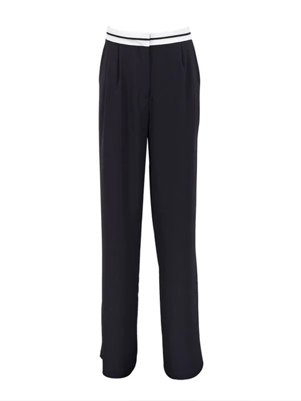 xakxx Urban Wide Leg Loose Contrast Color Solid Color Pants