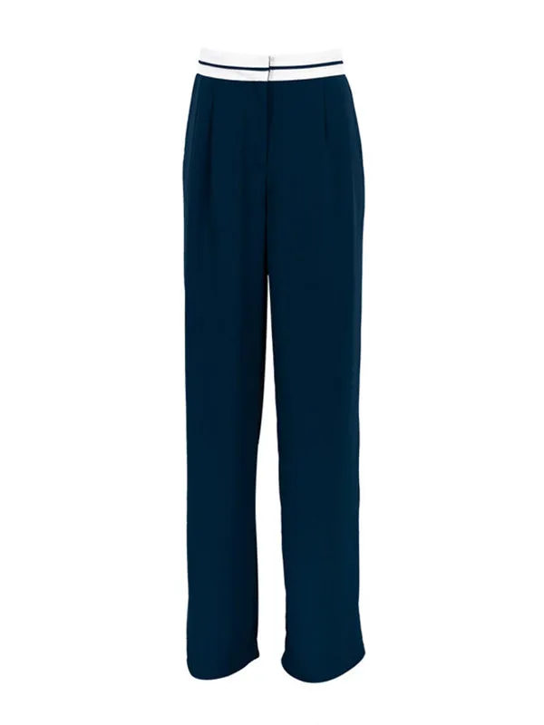 xakxx Urban Wide Leg Loose Contrast Color Solid Color Pants